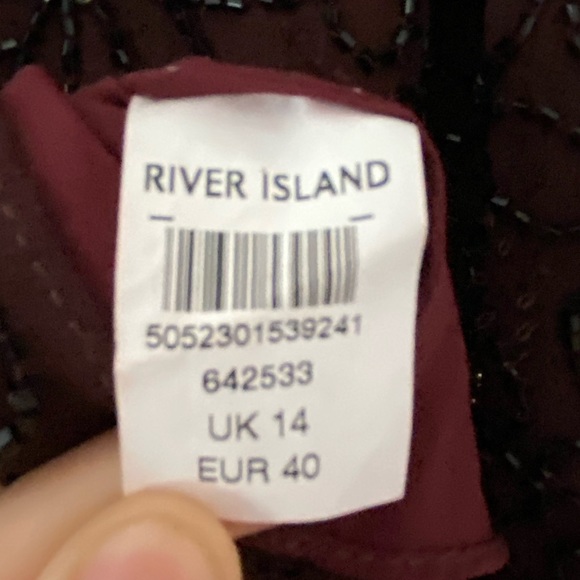 River island beaded tank top plum maroon strap - Picture 8 of 14